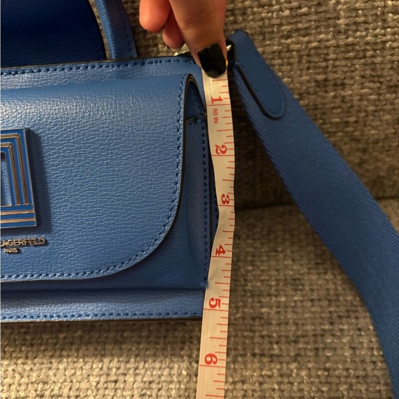 Barely worn Karl Lagerfeld Simone Blue Leather Crossbody - Picture 9 of 16